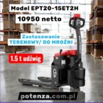 Elektryczny wózek paletowy EP EPT20-15ET2H terenowy i do chłodni